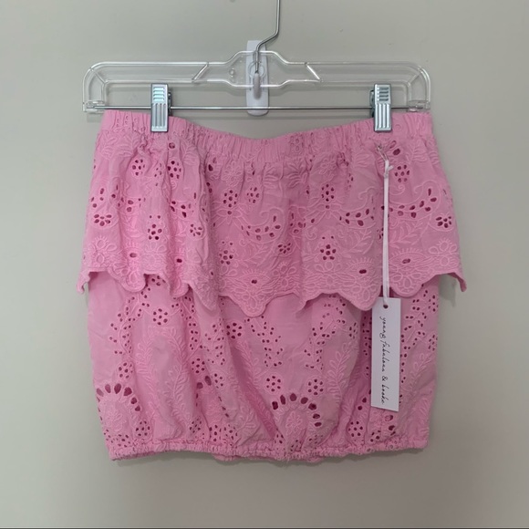 NWT Young Fabulous & Broke eyelet crop top size S - Picture 2 of 7